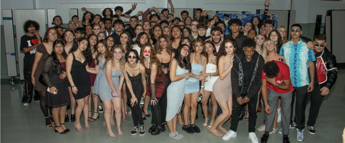 Dance attendees pose for a group picture. Photo provided by Lora Morgenstern.